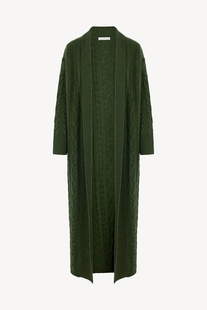 Cappotto a Trecce in Puro Cashmere Loden