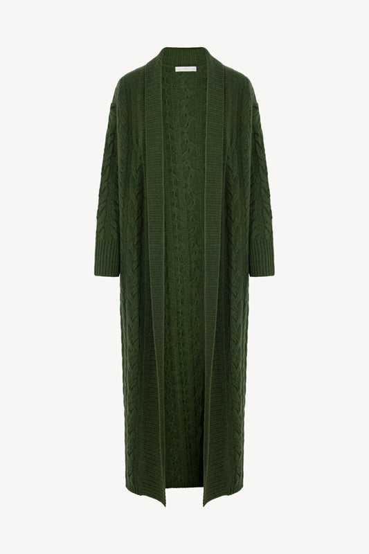 Cappotto a Trecce in Puro Cashmere Loden