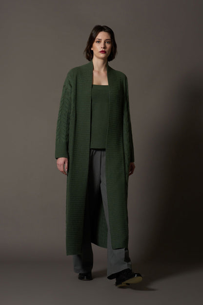 Cappotto a Trecce in Puro Cashmere Loden