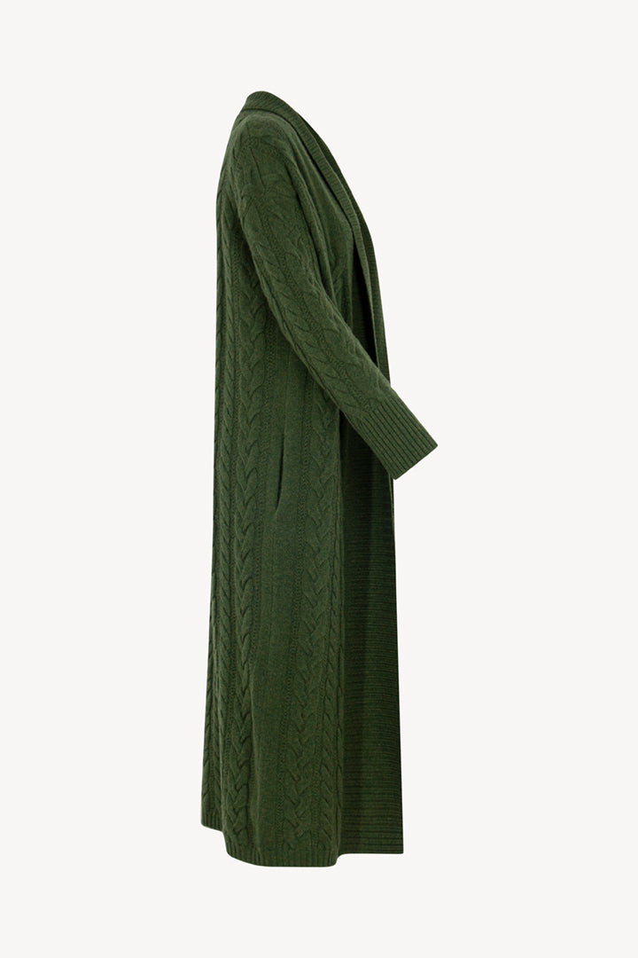 Cappotto a Trecce in Puro Cashmere Loden
