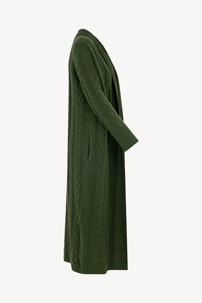 Cappotto a Trecce in Puro Cashmere Loden