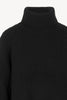 Black Pure Cashmere 8-Ply English Rib Knit Turtleneck Sweater