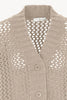 Cardigan in Punto Rete in Puro Cashmere Avena