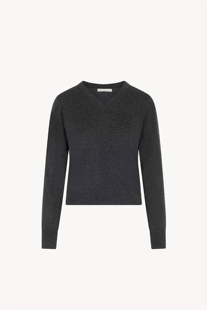 Maglia Scollo a V in Seta Cashmere Extrafine Grigio