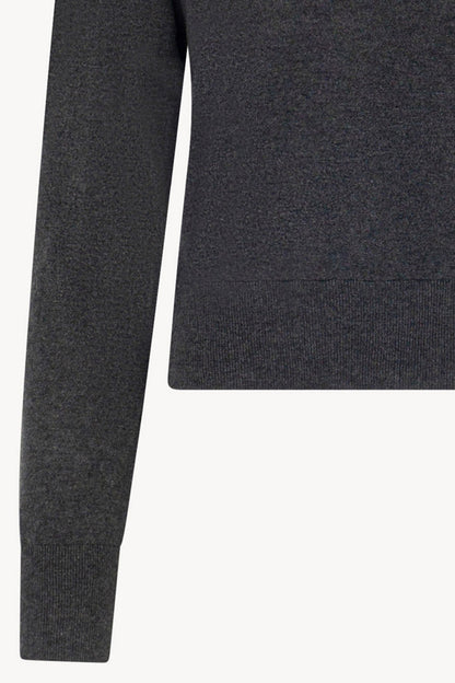 Maglia Scollo a V in Seta Cashmere Extrafine Grigio