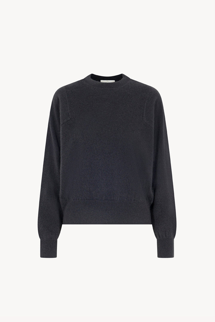 Girocollo Maniche Squadrate in Puro Cashmere Garzato Ardesia