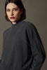 Girocollo Maniche Squadrate in Puro Cashmere Garzato Ardesia