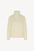 Maglia a Collo Alto in Puro Cashmere Garzato Latte