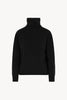 Maglia a Collo Alto in Puro Cashmere Garzato Nero