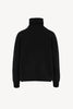 Maglia a Collo Alto in Puro Cashmere Garzato Nero