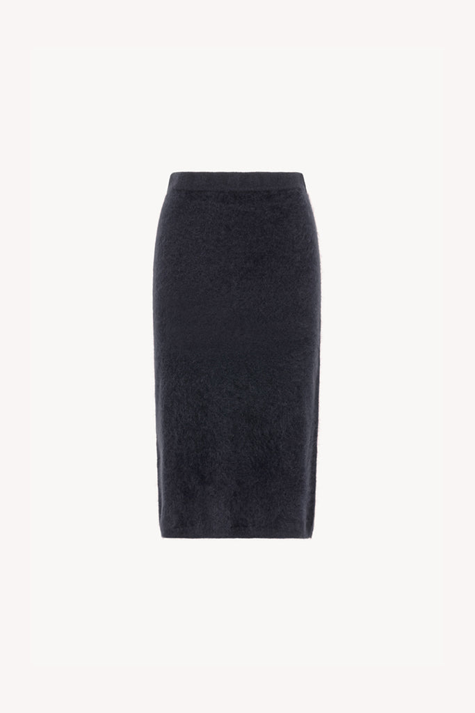 Gonna Longuette in Puro Cashmere Garzato Ardesia