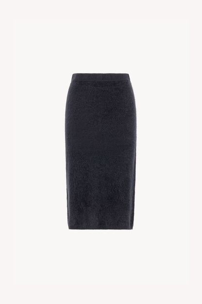Gonna Longuette in Puro Cashmere Garzato Ardesia