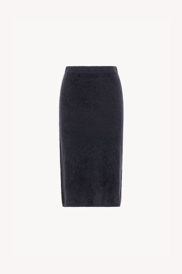 Gonna Longuette in Puro Cashmere Garzato Ardesia
