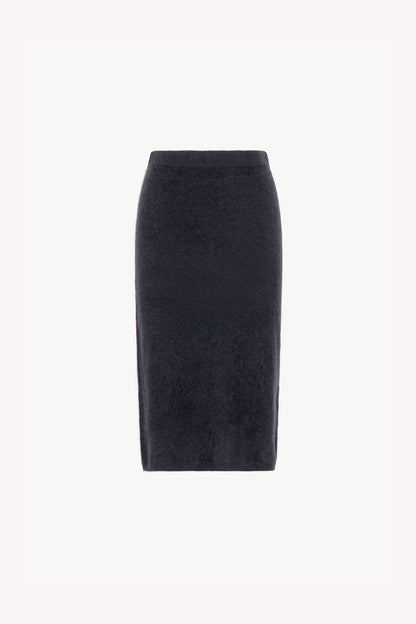 Gonna Longuette in Puro Cashmere Garzato Ardesia
