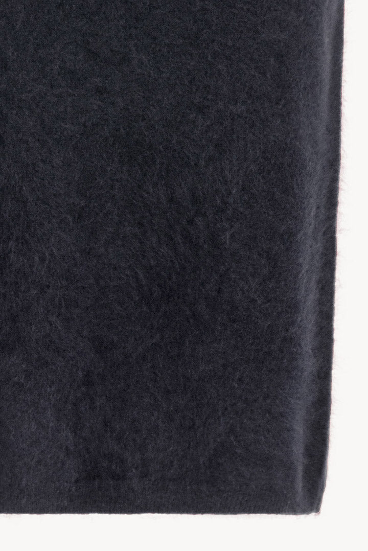 Gonna Longuette in Puro Cashmere Garzato Ardesia