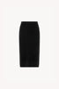Gonna Longuette in Puro Cashmere Garzato Nero