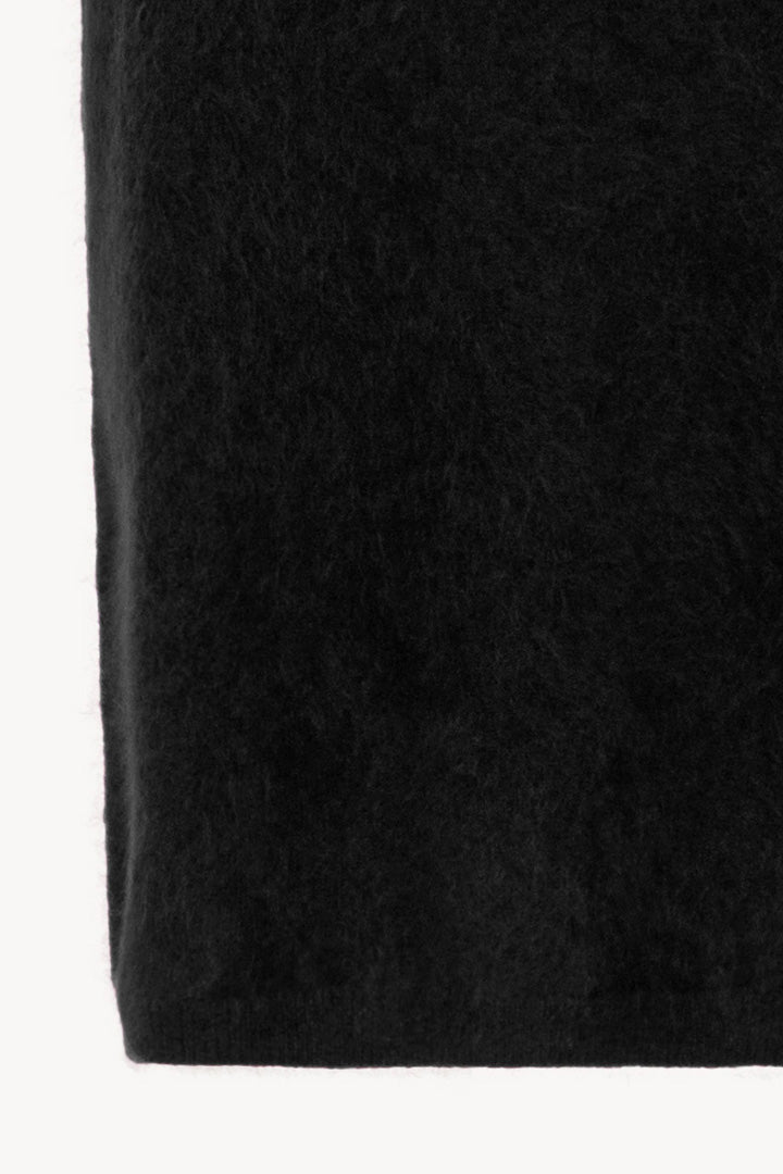 Gonna Longuette in Puro Cashmere Garzato Nero