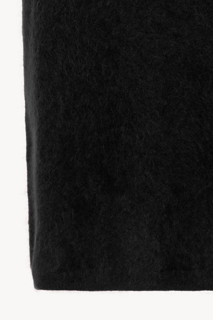 Gonna Longuette in Puro Cashmere Garzato Nero