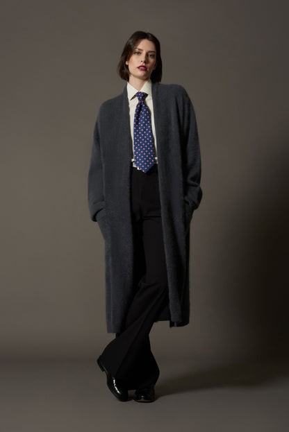 Cappotto in Puro Cashmere Garzato Ardesia