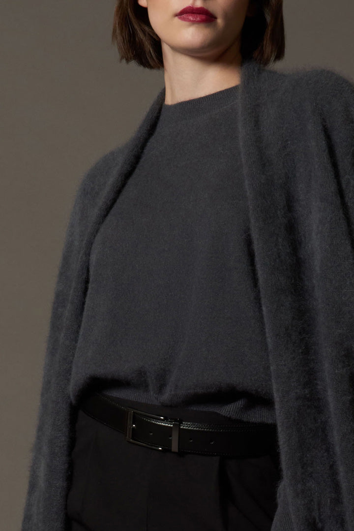 Cappotto in Puro Cashmere Garzato Ardesia