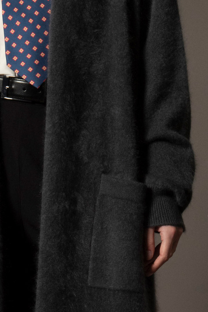 Cappotto in Puro Cashmere Garzato Ardesia