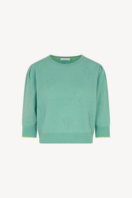 Pure Cashmere Palm Inlay Sweater