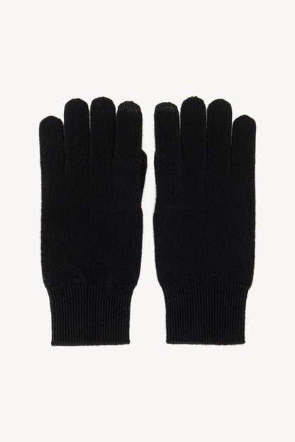 Guanti con Toucscreen  in Puro Cashmere Nero