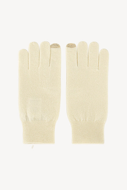 Guanti con Toucscreen  in Puro Cashmere Latte