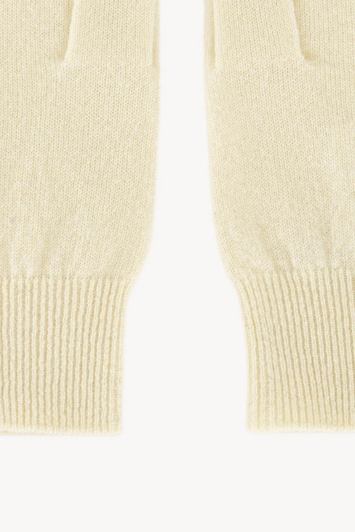 Guanti con Toucscreen  in Puro Cashmere Latte