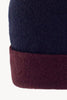 Berretto Reversibile in Puro Cashmere Notte-Acero