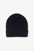 Berretto Unisex a Coste in Puro Cashmere Nero - Modello Corto