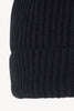 Berretto Unisex a Coste in Puro Cashmere Nero - Modello Corto