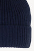 Berretto Unisex a Coste in Puro Cashmere Navy - Modello Corto