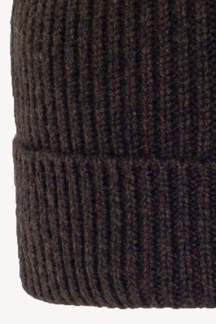 Berretto Unisex a Coste in Puro Cashmere Mocha - Modello Lungo