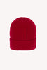Berretto Unisex a Coste in Puro Cashmere Rubino - Modello Lungo