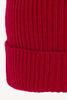 Berretto Unisex a Coste in Puro Cashmere Rubino - Modello Lungo