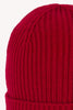 Berretto Unisex a Coste in Puro Cashmere Rubino - Modello Lungo
