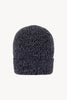 Berretto Unisex a Coste in Puro Cashmere Moulinè Notte - Modello Lungo