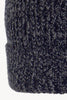 Berretto Unisex a Coste in Puro Cashmere Moulinè Notte - Modello Lungo