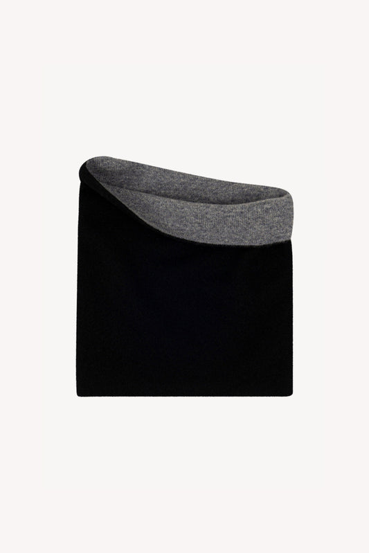 Scaldacollo Reversibile Unisex in Puro Cashmere Nero-derby
