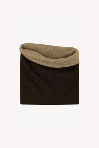Scaldacollo Reversibile Unisex in Puro Cashmere Mocha-Dune