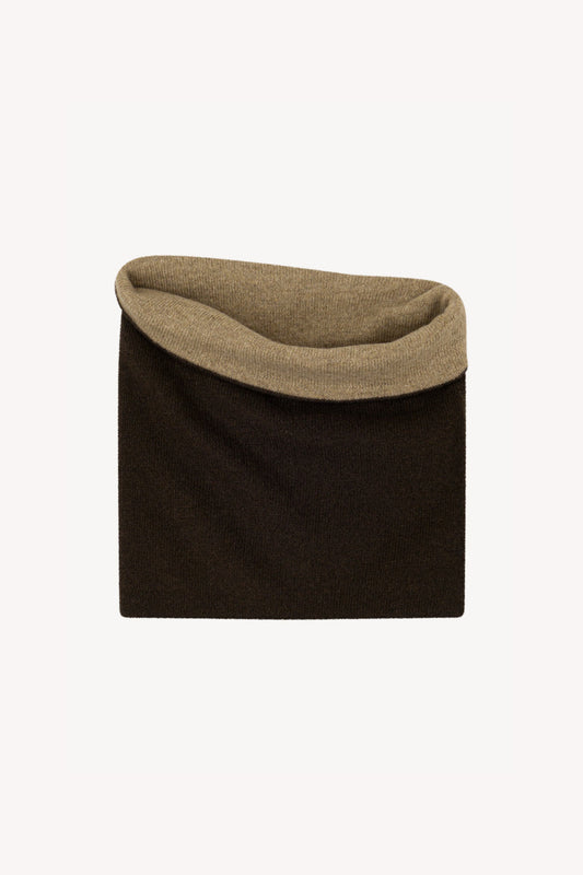 Scaldacollo Reversibile Unisex in Puro Cashmere Mocha-Dune