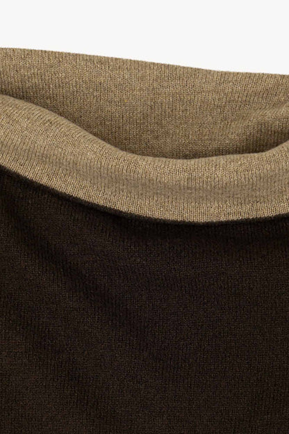 Scaldacollo Reversibile Unisex in Puro Cashmere Mocha-Dune