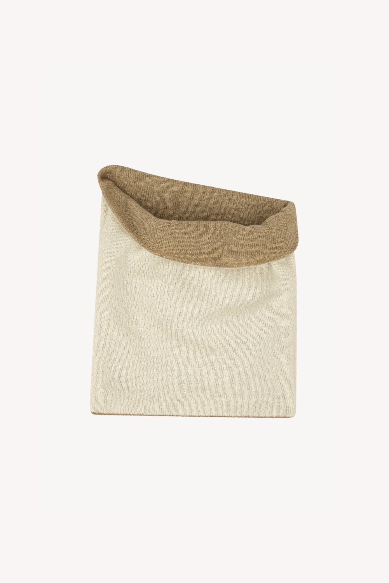 Scaldacollo Reversibile Unisex in Puro Cashmere Dune-Latte