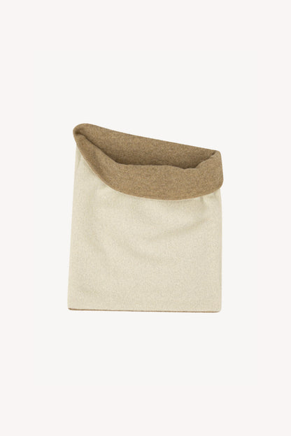 Scaldacollo Reversibile Unisex in Puro Cashmere Dune-Latte