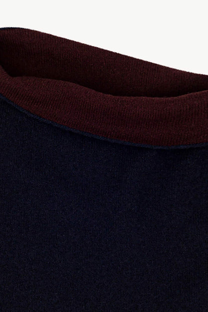 Scaldacollo Reversibile Unisex in Puro Cashmere Notte-Acero