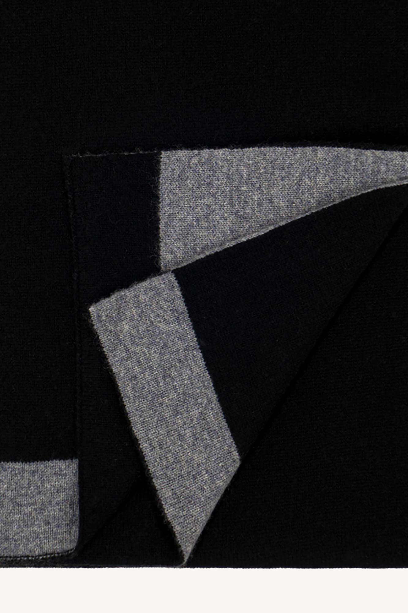 Sciarpa Tubolare Bicolore Unisex in Puro Cashmere Nero-derby