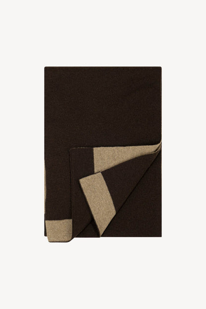 Sciarpa Tubolare Bicolore Unisex in Puro Cashmere Mocha-Dune