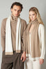 Sciarpa Tubolare Bicolore Unisex in Puro Cashmere Dune-Latte