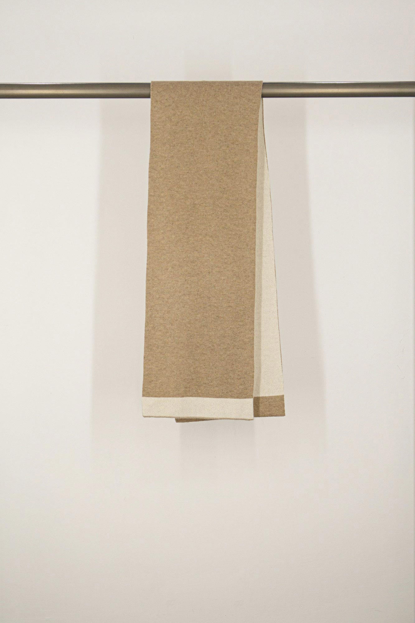 Sciarpa Tubolare Bicolore Unisex in Puro Cashmere Dune-Latte